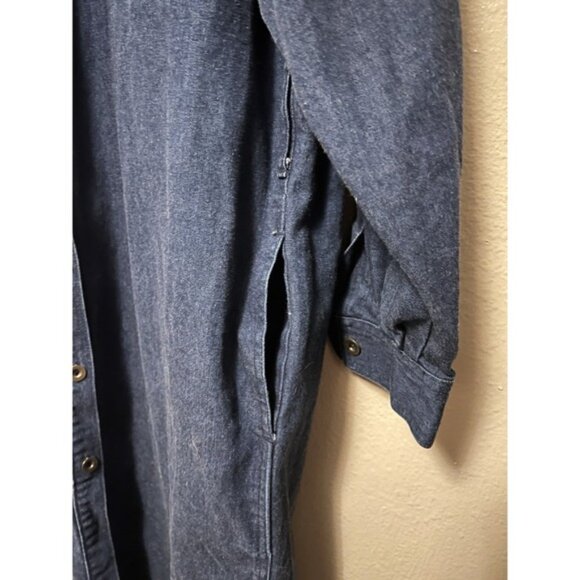 Vtg Calvin Klein Denim Duster Jacket Southwest Custom Tribal Native Am Women's L - Picture 11 of 16
